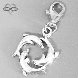 Dolfijnen symbool voor Harmonie - Clip-On Charm bedel hanger