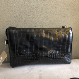 Clutch tas cheetah croco creme