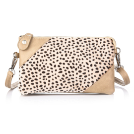 Clutch tas cheetah beige