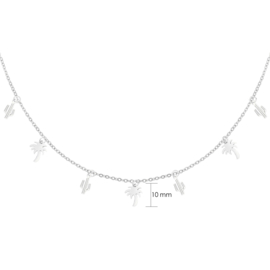Ketting palmboom zilver