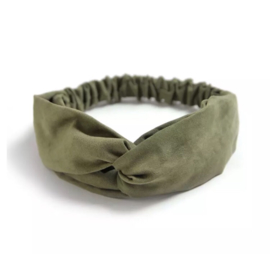 Haarband suede mosgroen