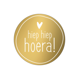 Stickers hiep hiep hoera goud | 20 stuks