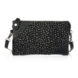 Clutch tas cheetah zwart