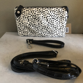 Clutch tas cheetah croco creme