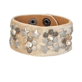 Armband studs fluffy ster beige