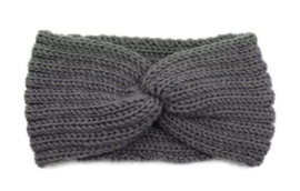 Hoofdband winter knot grijs