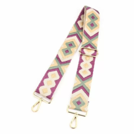 Bag strap aztec paars