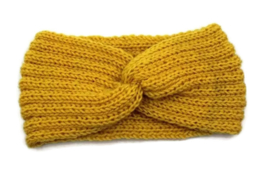 Hoofdband winter knot geel