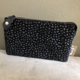 Clutch tas cheetah croco zwart