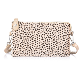 Clutch tas cheetah beige croco