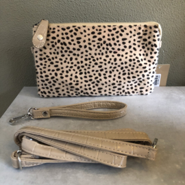 Clutch tas cheetah beige croco