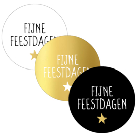 Stickers fijne feestdagen | goud | 20 stuks