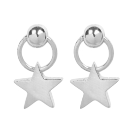 Oorbellen mini star zilver