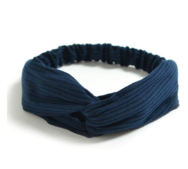 Haarband rib blauw