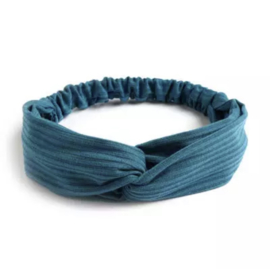 Haarband rib blauw