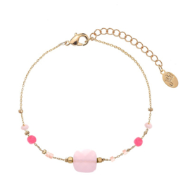 Armband beads roze