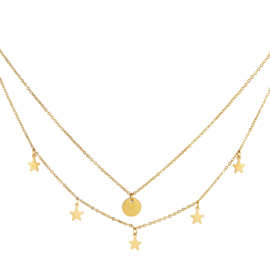 Ketting stars double goud