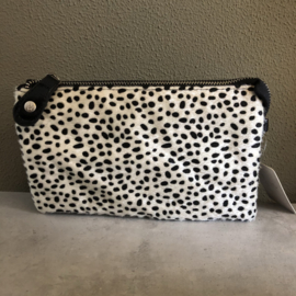 Clutch tas cheetah croco creme