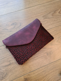 Tas clutch luipaard rood