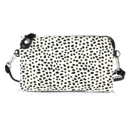 Clutch tas cheetah croco creme