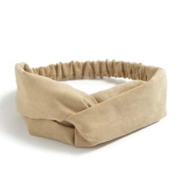 Haarband suede beige