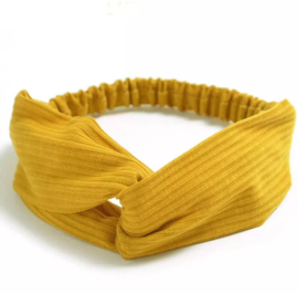 Haarband rib oker geel