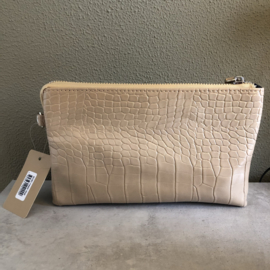 Clutch tas cheetah beige croco