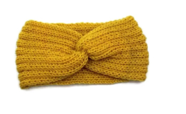 Hoofdband winter knot geel
