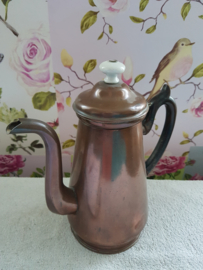 Antiek rood koperen koffiepot