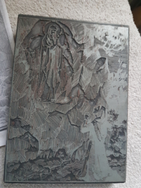 Antieke stempel religie drukplaat maria lourdes