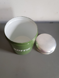 Reseda groen emaille koffie bus
