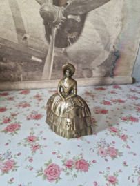 Antiek messing tafelbel victoriaanse dame