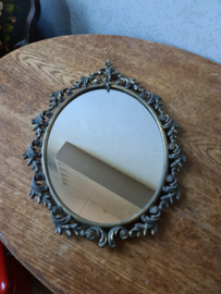 Antiek messing barok spiegel