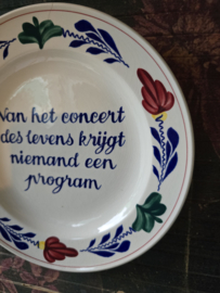 Wandbord spreuk boerenbont Boch