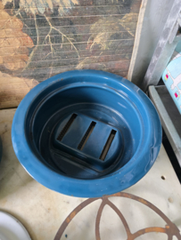 Petrol blauw emaille petroleumstel Esso