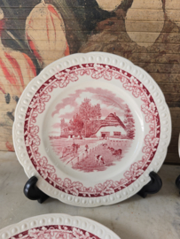Ontbijtbord boerenhoeve rood