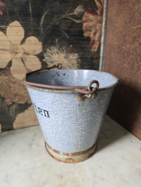 Grijs gewolkte emaille groenten emmer