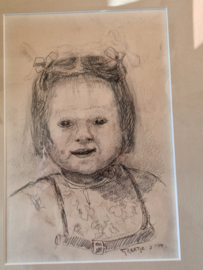 Oude potlood tekening meisje