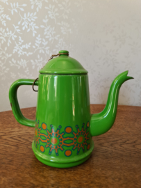 Vintage groen emaille koffiepotje