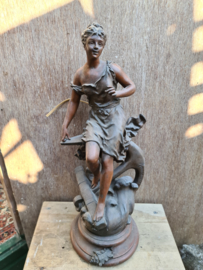 Antieke lampenvoet vrouw rancoulet