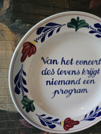 Wandbord spreuk boerenbont Boch