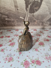 Antiek messing tafelbel victoriaanse dame