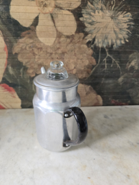 Aluminium pruttelpot glazen knop