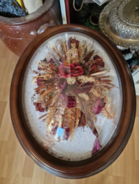 Droogbloemen boeket bolglas lijst