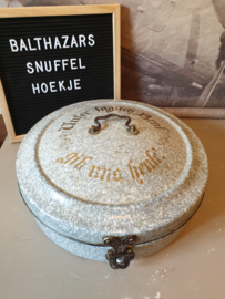 Grijs gewolkte emaille ronde broodtrommel taarttrommel