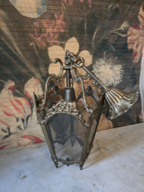 Antiek messing hanglamp lantaarn
