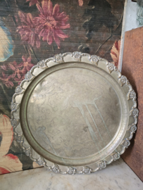 Oud verzilverd dienblad