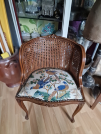 Antiek boudoir stoeltje paradijsvogel