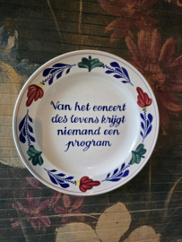 Wandbord spreuk boerenbont Boch