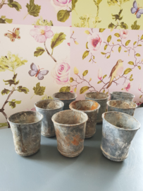 Oude stoere zinken harspotjes potjes